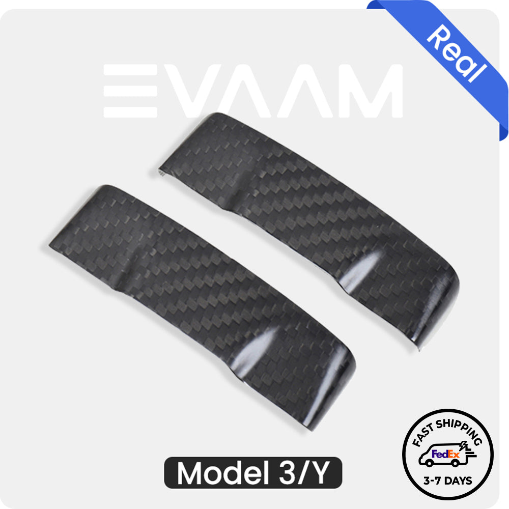 EVAAM® Matte Real Carbon Fiber Seat Belt Buckle Cover for Model 3/Y 2017-2023 (2 PCS) - EVAAM