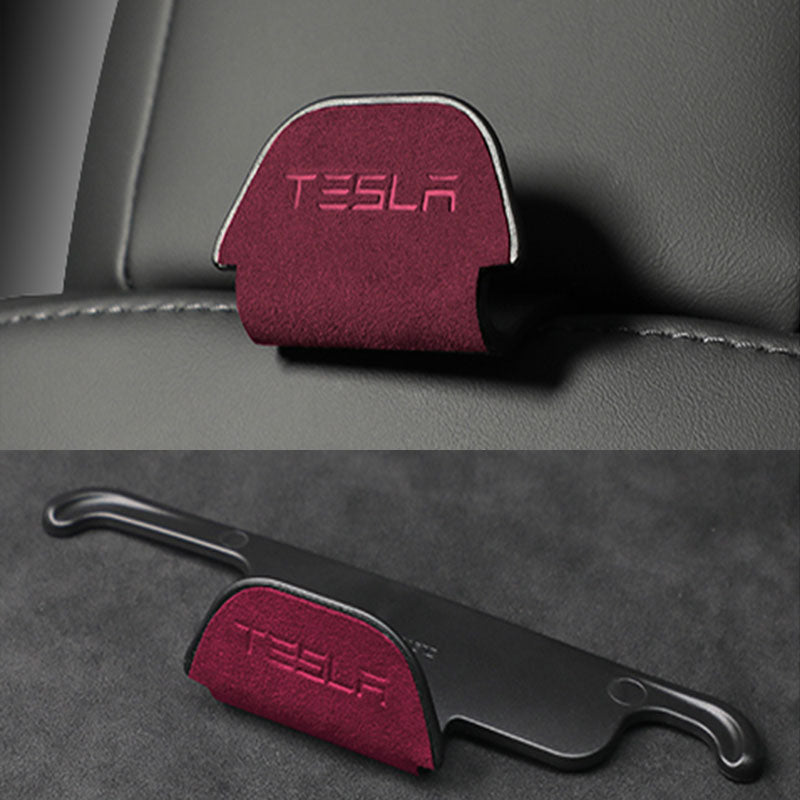 Alcantara Headrest Hanger Hooks for Tesla Model 3/Y (2017-2023)-EVAAM® - EVAAM