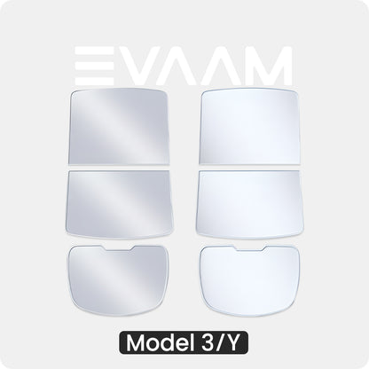 EVAAM® Double-layer Retractable Glass Roof Sun Shade for Tesla Model 3/Y - EVAAM