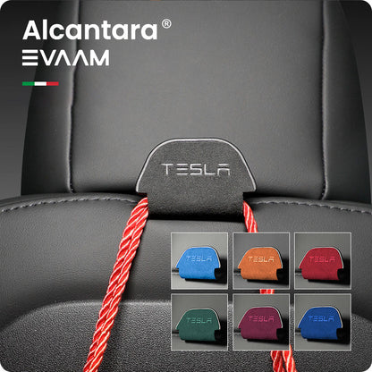 Alcantara Headrest Hanger Hooks for Tesla Model 3/Y (2017-2023)-EVAAM® - EVAAM