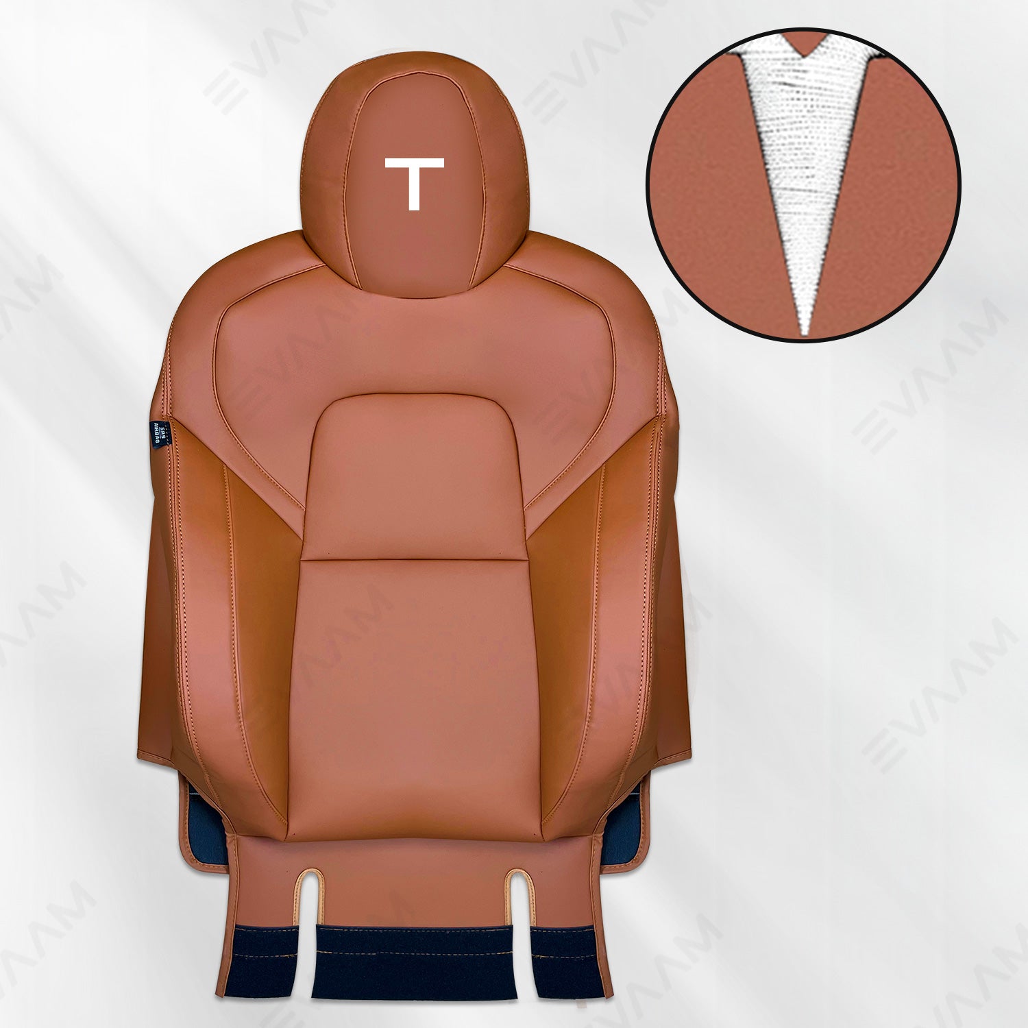 EVAAM® Embroidery Customized logo for Leather Full Seat Covers