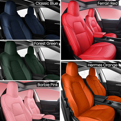 Leather Full Seat Covers for Tesla Model 3/Y/S/X(One-to-one Customization is Available)