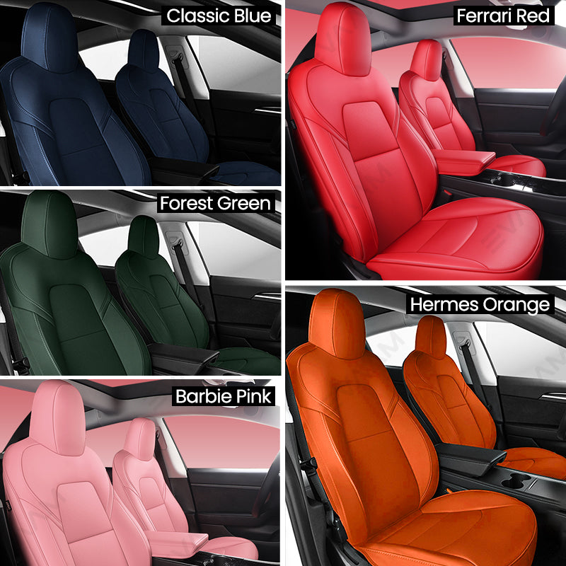 Leather Full Seat Covers for Tesla Model 3/Y/S/X(One-to-one Customization is Available)