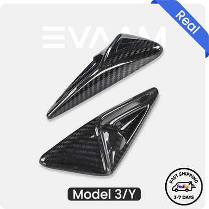 EVAAM® Gloss Real Carbon Fiber Turn Signal Side Camera Covers for Model 3/Y [2021-2023] (2Pcs) - EVAAM