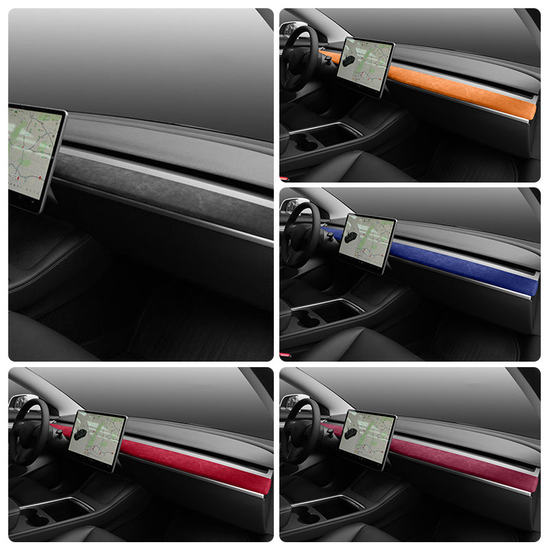 Alcantara Tesla Dash Cap Cover for Tesla Model 3/Y (2017-2023)-EVAAM® - EVAAM
