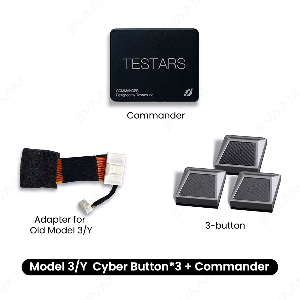EVAAM® Cybertruck Style Multi-function Shortcut Buttons for Tesla Model 3/Y (2021-2024) - EVAAM