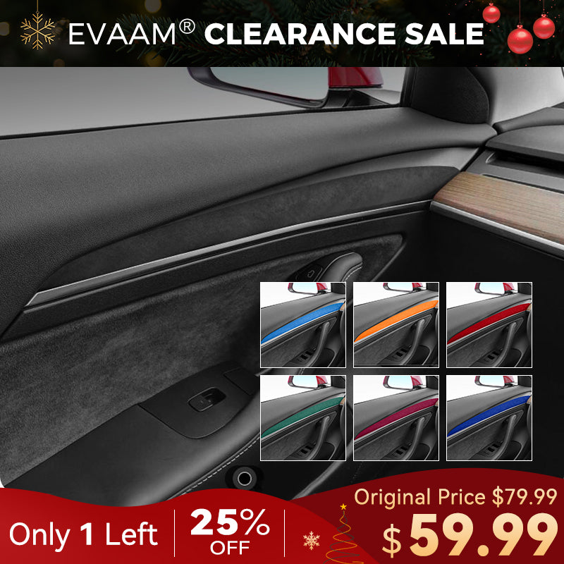 【Final Sale】Alcantara Tesla Interior Door Panel Trim Covers for Model 3/Y (2021-2022)-EVAAM® - EVAAM
