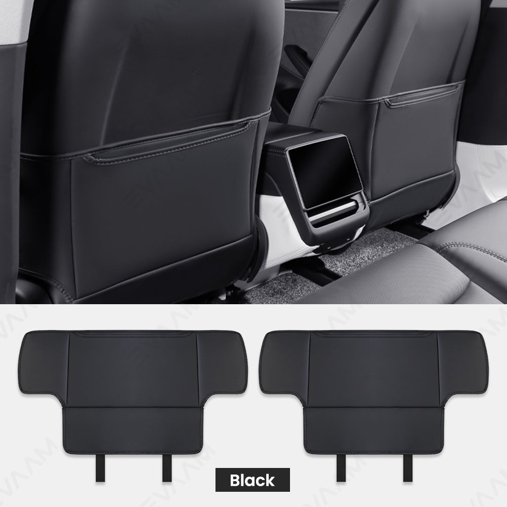 EVAAM® Seat Back Leather Anti Kick Protector Pad for Tesla Model 3/Y [2017-2024](2Pcs) - EVAAM