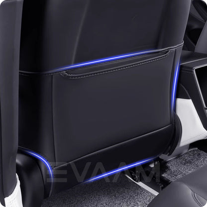 EVAAM® Seat Back Leather Anti Kick Protector Pad for Tesla Model 3/Y [2017-2024](2Pcs) - EVAAM