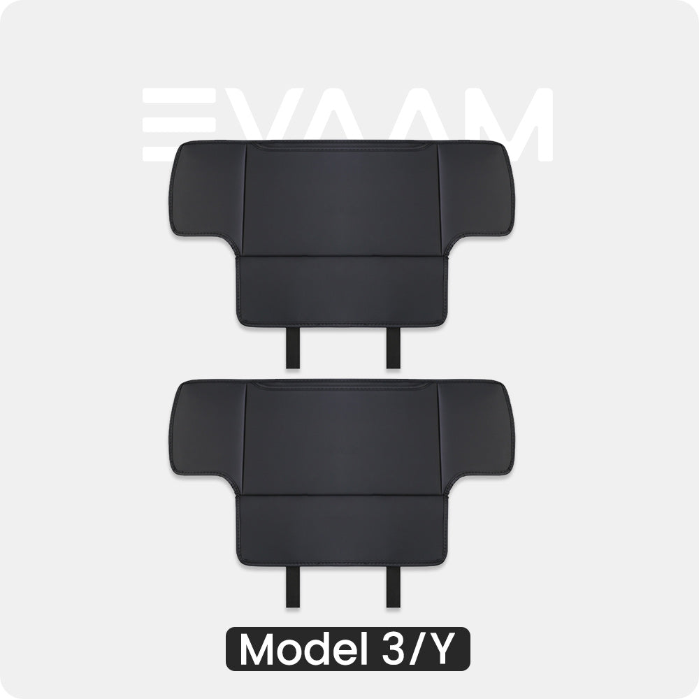 EVAAM® Seat Back Leather Anti Kick Protector Pad for Tesla Model 3/Y [2017-2024](2Pcs) - EVAAM