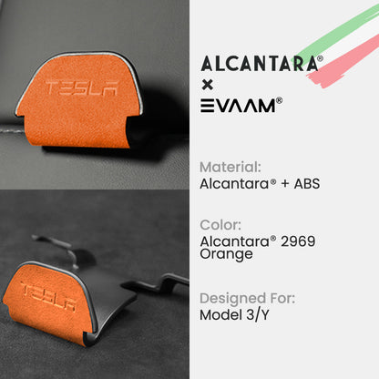Alcantara Headrest Hanger Hooks for Tesla Model 3/Y (2017-2023)-EVAAM® - EVAAM