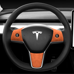 Alcantara Tesla Steering Wheel Wrap Cover Kit for Model 3/Y (2017-2023)-EVAAM® - EVAAM