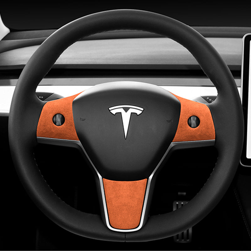 Alcantara Tesla Steering Wheel Wrap Cover Kit for Model 3/Y (2017-2023)-EVAAM®
