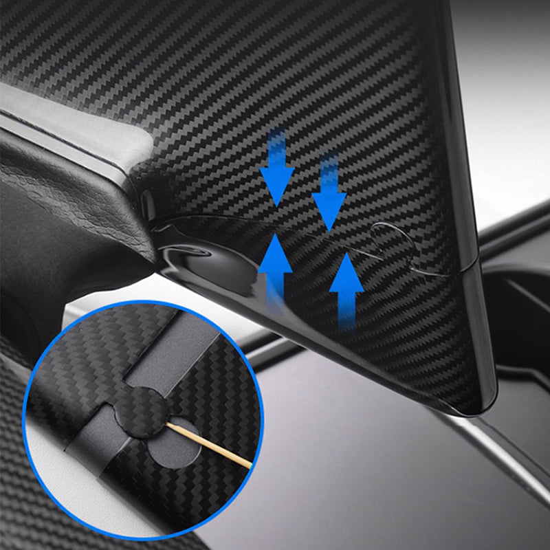 EVAAM® Matte Real Carbon Fiber Center Screen Back Cover for Tesla Model 3/Y (2017-2023) - EVAAM
