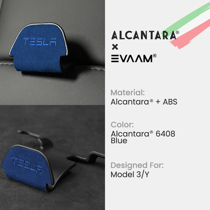 Alcantara Headrest Hanger Hooks for Tesla Model 3/Y (2017-2023)-EVAAM® - EVAAM