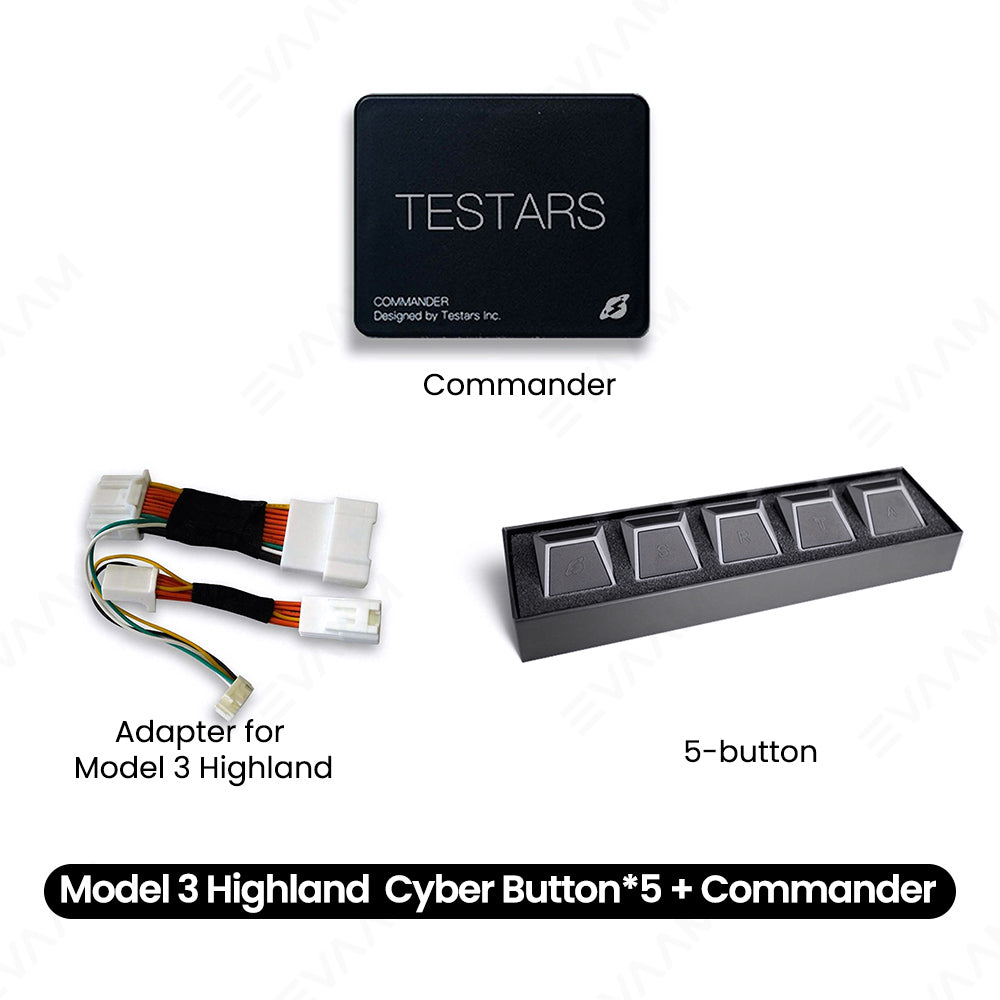 EVAAM® Cybertruck Style Multi-function Shortcut Buttons for Tesla Model 3/Y (2021-2024) - EVAAM