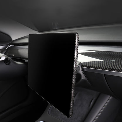 EVAAM® Gloss Real Carbon Fiber Center Screen Back Cover for Tesla Model 3/Y (2017-2023) - EVAAM