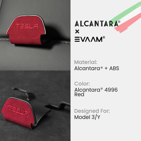 Alcantara Headrest Hanger Hooks for Tesla Model 3/Y (2017-2023)-EVAAM® - EVAAM