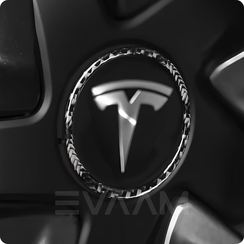 EVAAM® Real Carbon Fiber Wheel Trim Ring For Tesla Model 3/Y - EVAAM