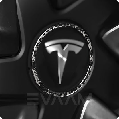 EVAAM® Real Carbon Fiber Wheel Trim Ring For Tesla Model 3/Y - EVAAM