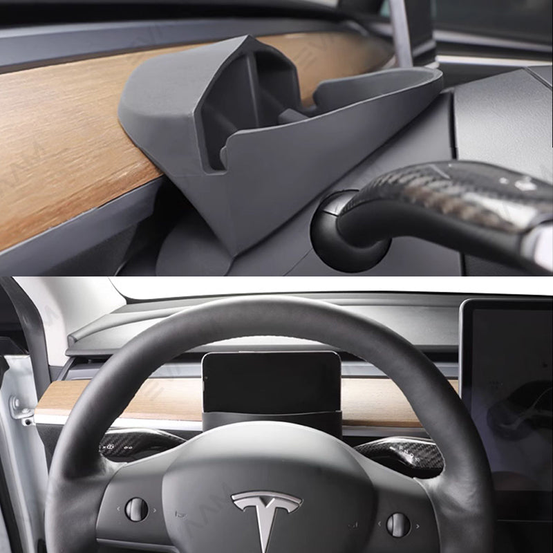 EVAAM® Cybertruck Style Steering Wheel Rear Organizer Box for Model 3/Y - EVAAM