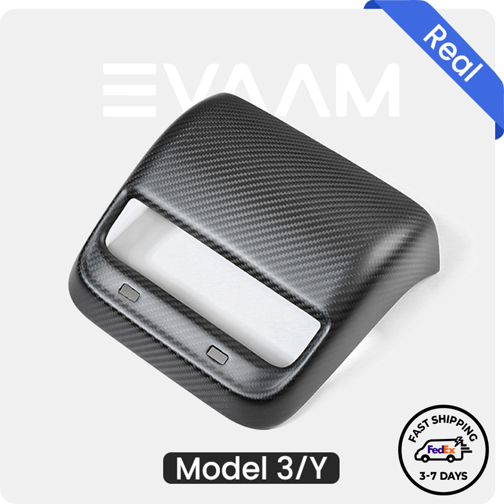 EVAAM® Matte Real Carbon Fiber Rear AC Vent Cover For Model 3/Y 2017-2023 - EVAAM