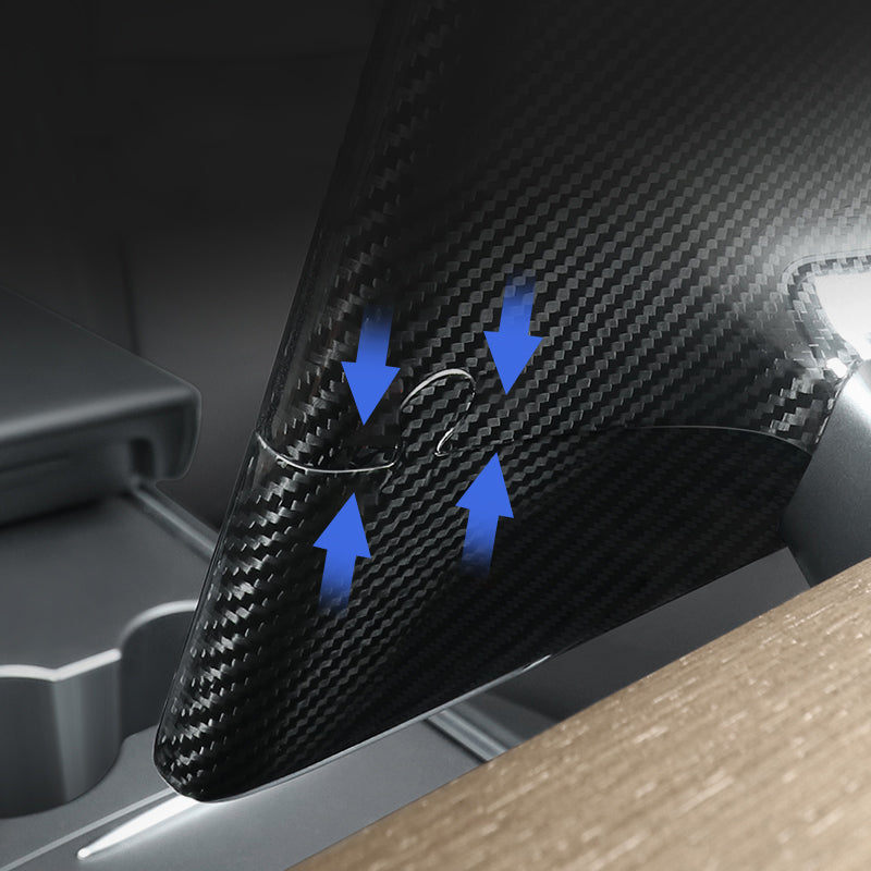 EVAAM® Matte Real Carbon Fiber Center Screen Back Cover for Tesla Model 3/Y (2017-2023) - EVAAM