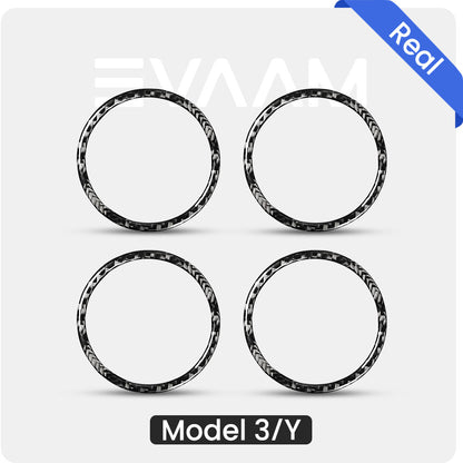 EVAAM® Real Carbon Fiber Wheel Trim Ring For Tesla Model 3/Y - EVAAM