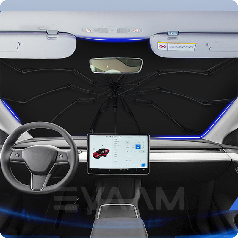 EVAAM® Foldable Windshield Sunshade Umbrellas for Tesla Model3/Y (2012-2023) - EVAAM