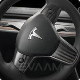 EVAAM® Matte Real Carbon Fiber Steering Wheel Wrap Cover Kit for Tesla Model 3/Y (2017-2023) - EVAAM