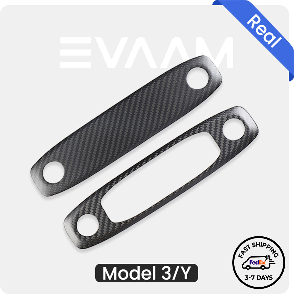 EVAAM® Glänzende Echtkarbonfaser-Leselampenabdeckungsverkleidung für Modell 3/Y (2017–2023)