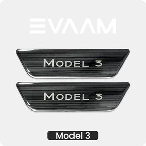 EVAAM® Black Rear Door Sill Protector For Tesla Model 3 Accessories (2Pcs) [2017-2023] - EVAAM
