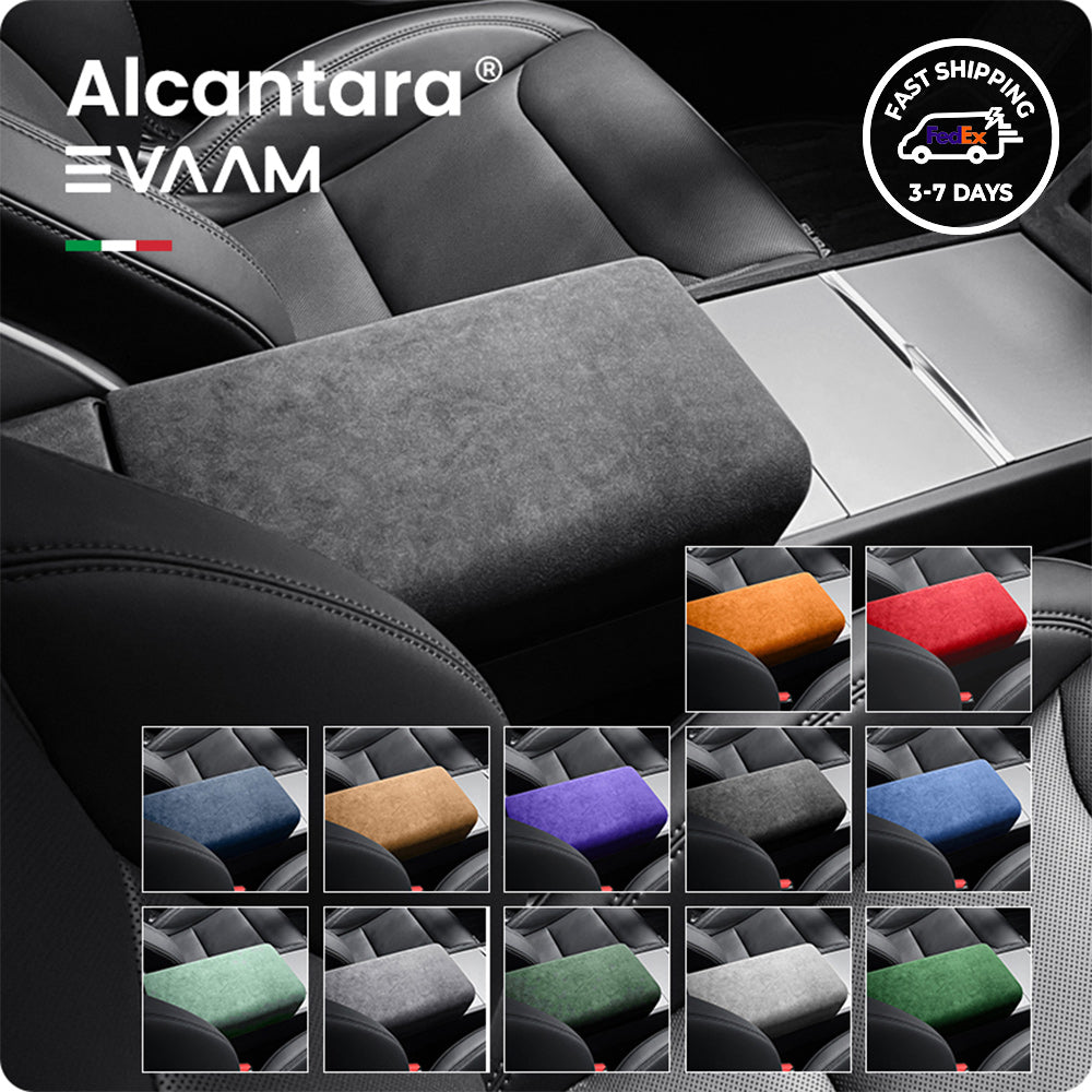 Alcantara 2024 Model 3 Highland Armrest Cover for Tesla-EVAAM® - EVAAM