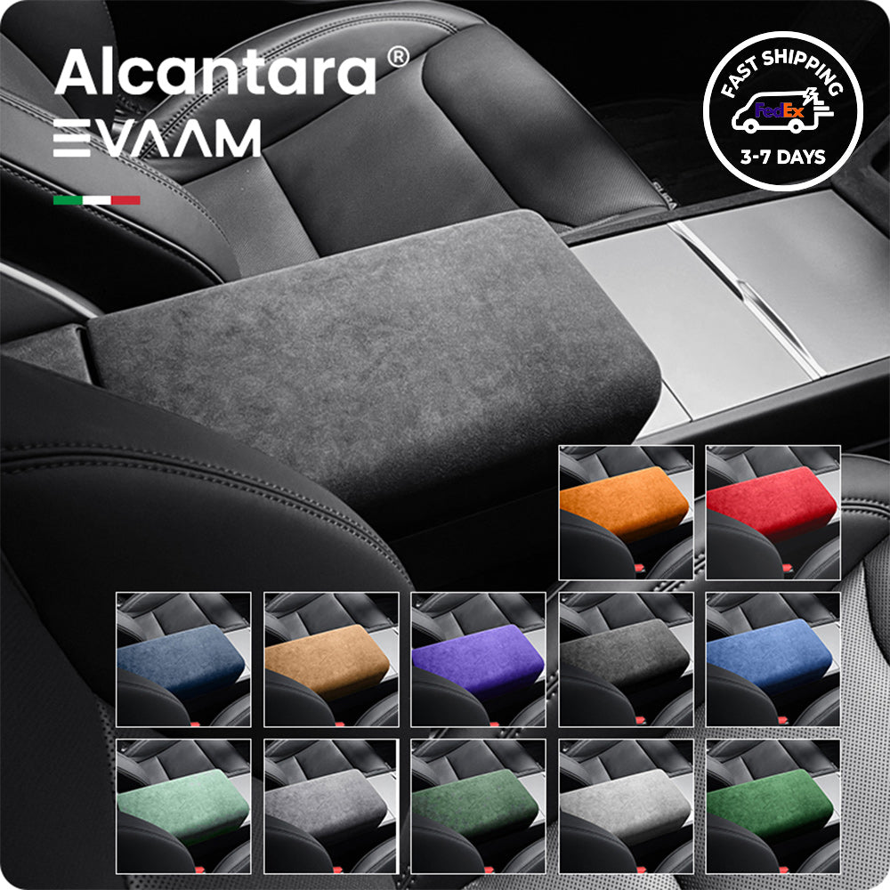 Alcantara 2024 Model 3 Highland Armrest Cover for Tesla-EVAAM®