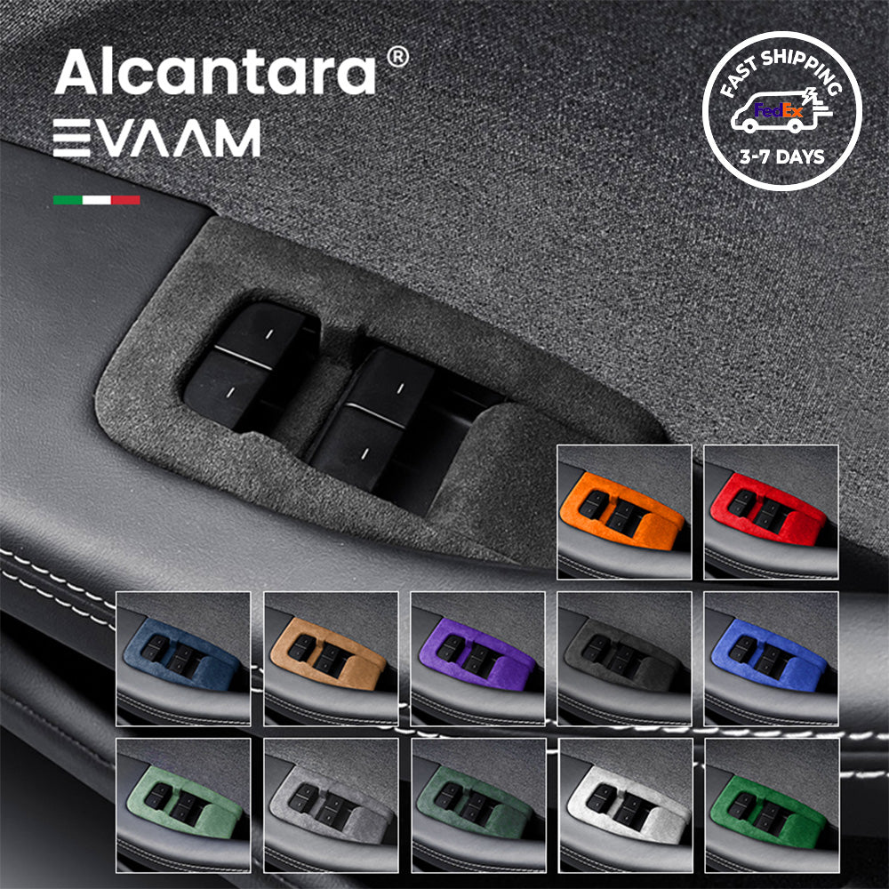 Alcantara 2024 Model 3 Highland Door & Window Switch Button Trim Cover For Tesla -EVAAM® - EVAAM