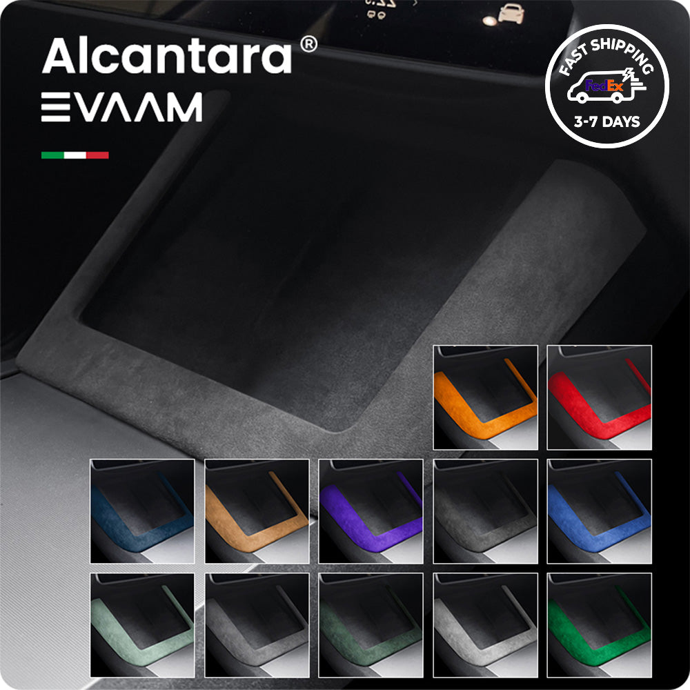 Alcantara 2024 Model 3 Highland Wireless Charging Frame Cover for Tesla-EVAAM®