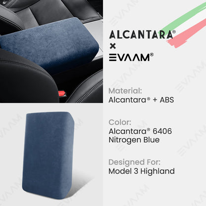 Alcantara 2024 Model 3 Highland Armrest Cover for Tesla-EVAAM® - EVAAM