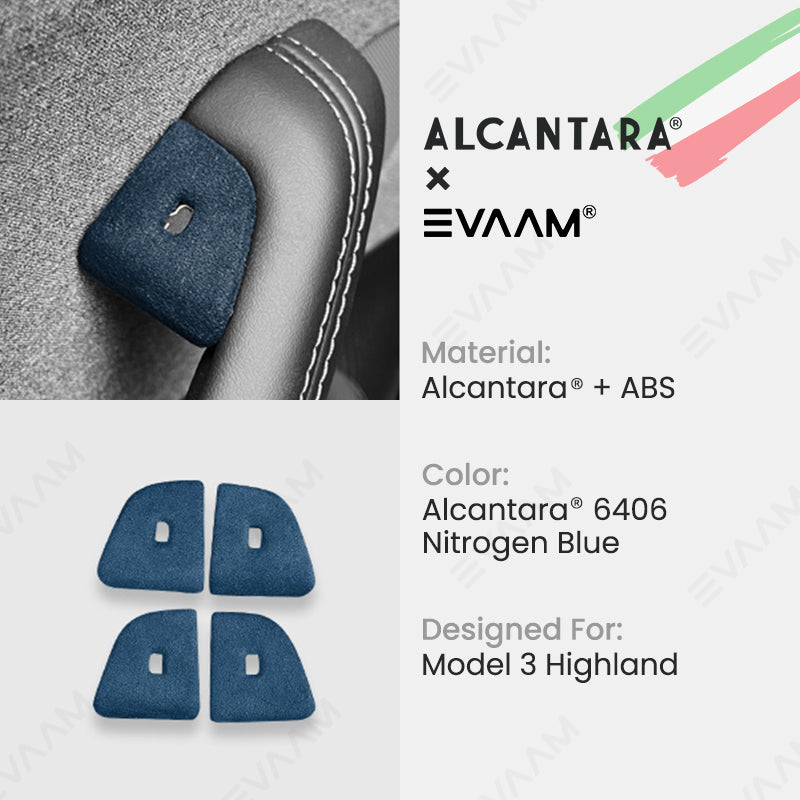 Alcantara 2024 Model 3 Highland Door Button Switch Trim Cover For Tesla -EVAAM® - EVAAM