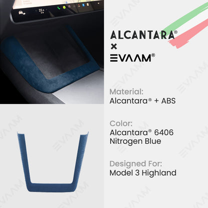 Alcantara 2024 Model 3 Highland Wireless Charging Frame Cover for Tesla-EVAAM® - EVAAM