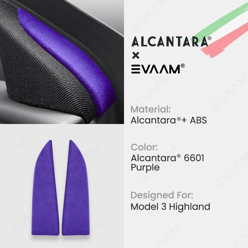 Alcantara 2024 Model 3 Highland Front Doors Triangle Trim Cover for Tesla-EVAAM® - EVAAM
