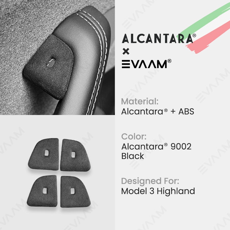 Alcantara 2024 Model 3 Highland Door Button Switch Trim Cover For Tesla -EVAAM® - EVAAM