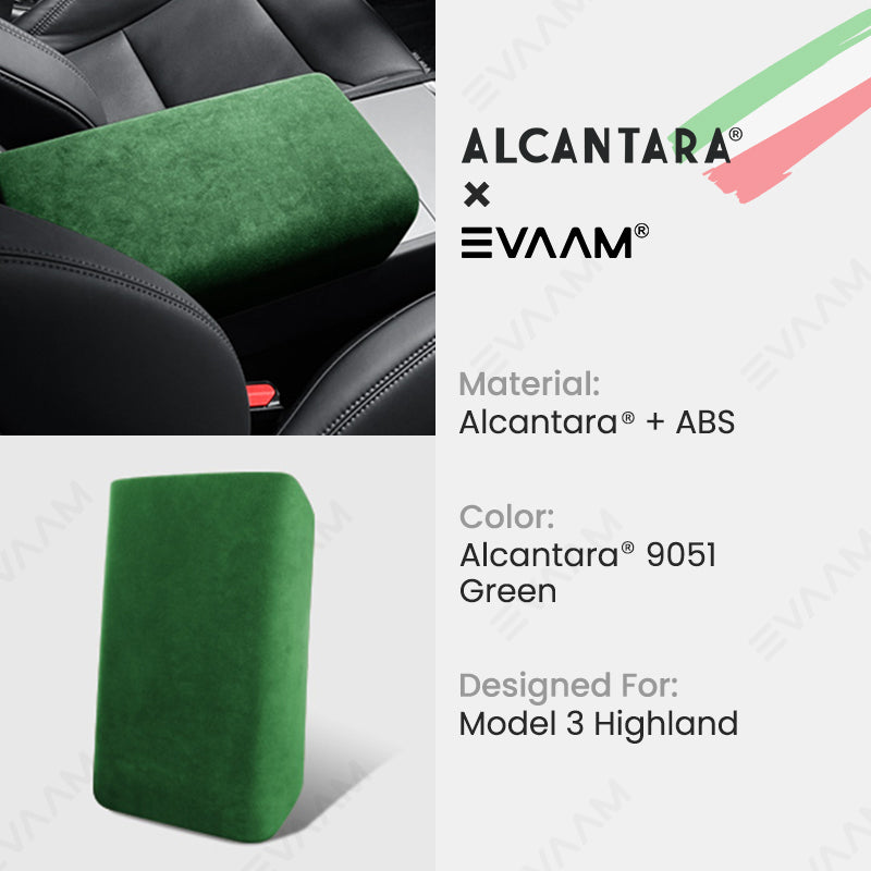 Alcantara 2024 Model 3 Highland Armrest Cover for Tesla-EVAAM® - EVAAM