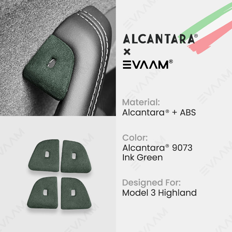 Alcantara 2024 Model 3 Highland Door Button Switch Trim Cover For Tesla -EVAAM® - EVAAM