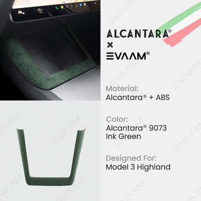 Alcantara 2024 Model 3 Highland Wireless Charging Frame Cover for Tesla-EVAAM® - EVAAM