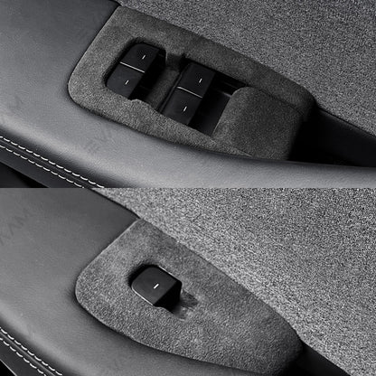 Alcantara 2024 Model 3 Highland Door & Window Switch Button Trim Cover For Tesla -EVAAM® - EVAAM