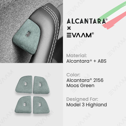 Alcantara 2024 Model 3 Highland Door Button Switch Trim Cover For Tesla -EVAAM® - EVAAM