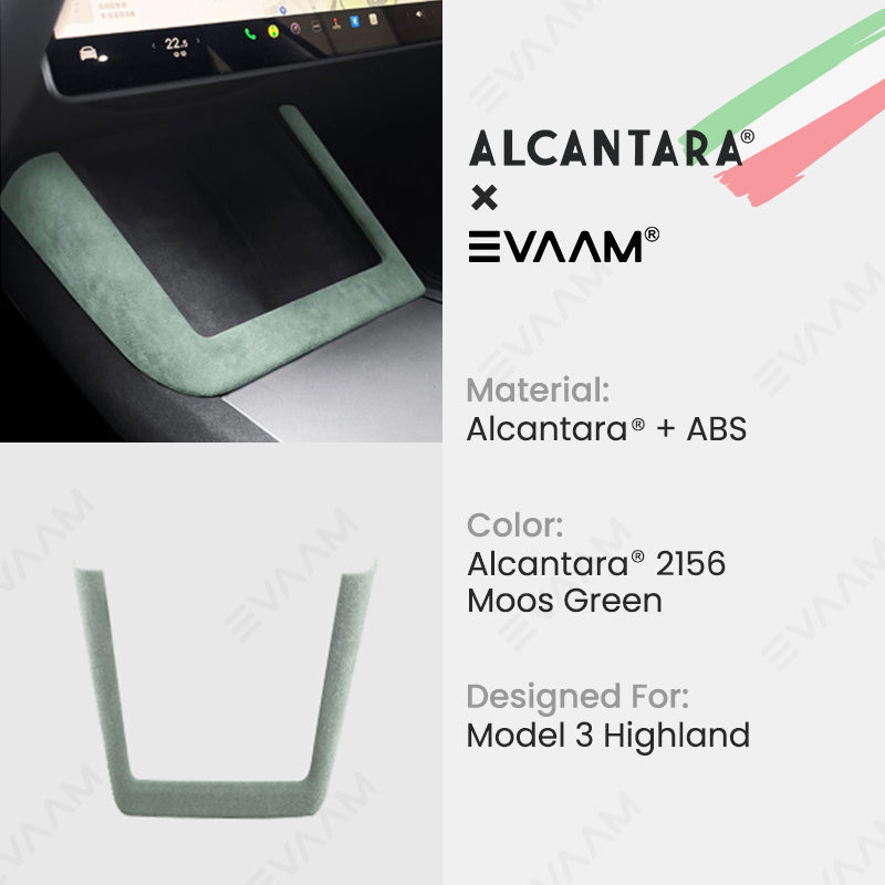 Alcantara 2024 Model 3 Highland Wireless Charging Frame Cover for Tesla-EVAAM® - EVAAM