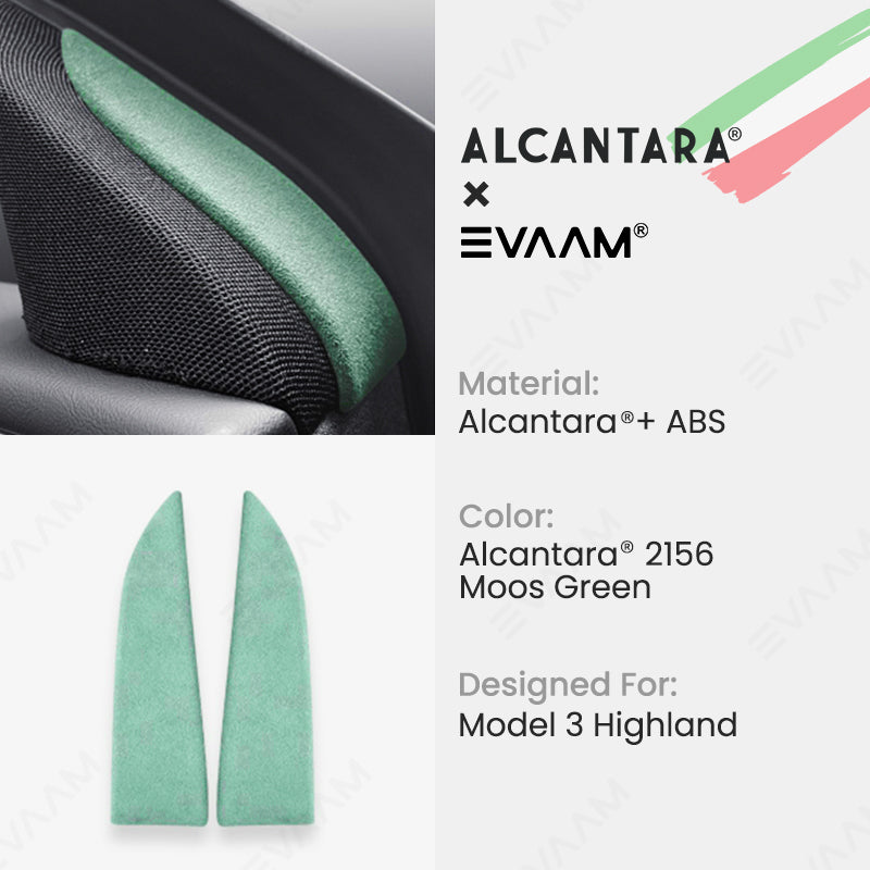 Alcantara 2024 Model 3 Highland Front Doors Triangle Trim Cover for Tesla-EVAAM® - EVAAM