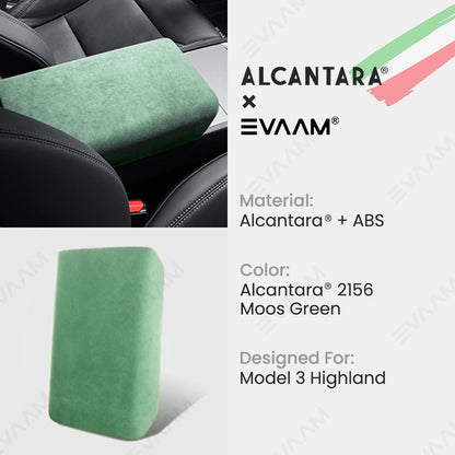 Alcantara 2024 Model 3 Highland Armrest Cover for Tesla-EVAAM® - EVAAM