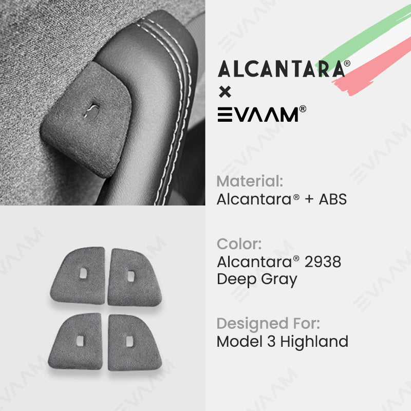 Alcantara 2024 Model 3 Highland Door Button Switch Trim Cover For Tesla -EVAAM® - EVAAM